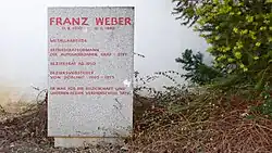 Gedenktafel für Franz&nbsp;Weber