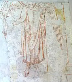 Wandmalerei eines Erzengels aus dem Obergeschoss der Torhalle