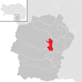 Lage der Gemeinde Frauental an der Laßnitz im Bezirk Deutschlandsberg (anklickbare Karte)