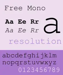 Schriftbeispiel für FreeMono