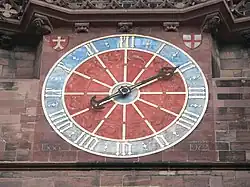 Einzeigeruhr am Freiburger Münster