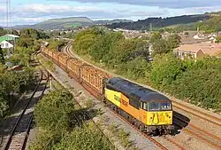 56 094 mit Holzzug in Briton Ferry (2013)