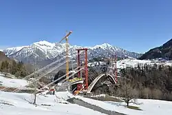 März 2015: Der Bogenschluss steht bevor. Blick von Suldis nach Bofel aus südwestlicher Richtung