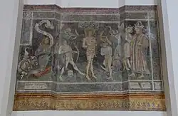 Spätgotisches Wandfresko vom Martyrium des hl. Sebastian (1446 oder 1456)