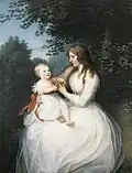 Friederike Brun mit Tochter Charlotte, Gemälde von Erik Pauelsen (1780)