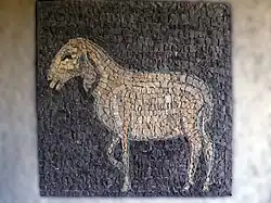 Friedhof Witikon, Zürich. Mosaik von Lea Zanolli (14. 2.1899 Belluno, † 7.10.1995 Zürich) Plastikerin, Malerin, Zeichnerin und Mosaizistin.