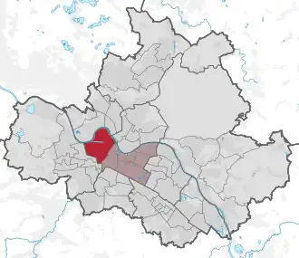 Lage des statistischen Stadtteils Friedrichstadt in Dresden