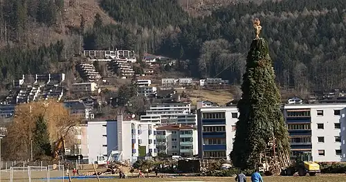 Funkenfeuerpyramide, Bludenz, Österreich, Februar 2008