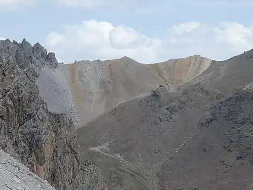 Westseite der Fuorcla da Tschitta, aufgenommen vom Pass d’Ela.