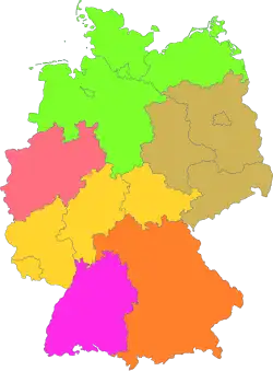 6 gleich große Länder