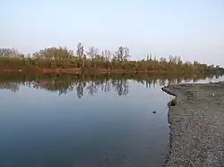 Blick vom mittleren Westufer auf das südliche Ostufer