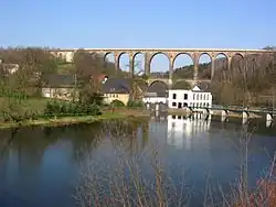Göhrener Viadukt über dem Tal der Zwickauer Mulde (erbaut 1871)