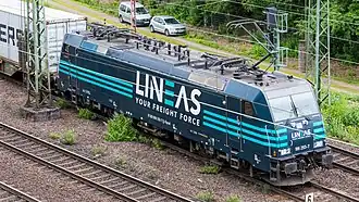 Eine Railpool-Lok im Einsatz für Lineas