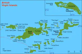 Karte der Britischen Jungferninseln