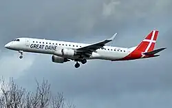 Embraer 195 OY-GDC der Great Dane Airline