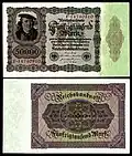 50.000 Mark 19. November 1922 (Wert ca. 20 Mark von 1914)