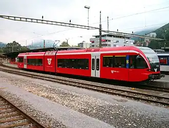 Der GTW des damaligen Regionalverkehrs Mittelland gehört zu den ersten Fahrzeugen der dritten Generation.