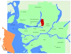 Lage in der Region Metro Vancouver