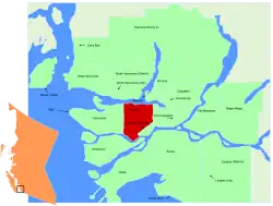 Lage in der Region Metro Vancouver