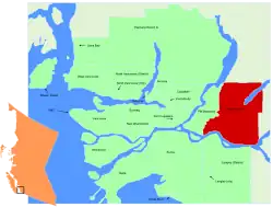 Lage in der Region Metro Vancouver