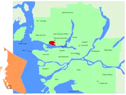 Lage in der Region Metro Vancouver