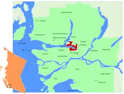 Lage in der Region Metro Vancouver