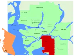 Lage in der Region Metro Vancouver