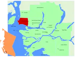 Lage in der Region Metro Vancouver