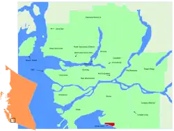 Lage in der Region Metro Vancouver