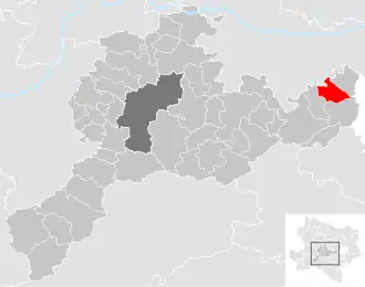 Lage der Gemeinde Gablitz im Bezirk St. Pölten-Land (anklickbare Karte)