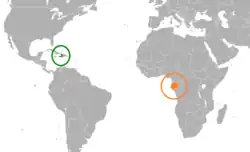 Lage von Haiti und Gabun