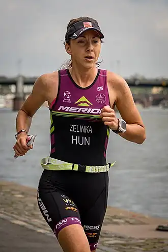 Gabriella Zelinka bei den 2023er Ironman-Europameisterschaften in Frankfurt am Main (Deutschland).