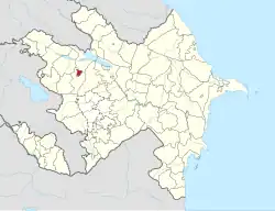 Karte von Aserbaidschan, Position von Gəncə hervorgehoben