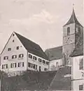 Gasthaus Arnold mit Kirche