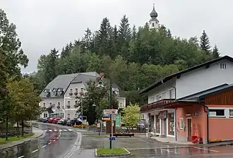 Blick von Südosten auf das Ortszentrum von St. Kathrein am Hauenstein
