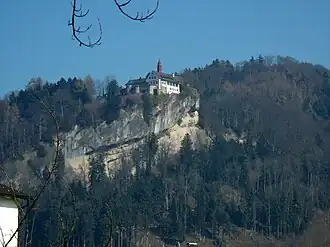 Gebhardsberg mit Burg Hohenbregenz und Wallfahrtskirche hl. Gebhard