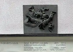 Geburtshaus von Werner Hilber (1900–1989) Bildhauer, Maler Musiker, schreibender Philosoph, Marktgasse 10 in Wil, St.Gallen