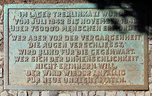 Platte mit Zitat Richard von Weizsäckers