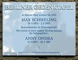 Max Schmeling und Anny Ondra (Brixplatz&nbsp;9)
