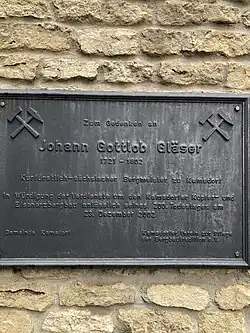 Gedenktafel Johann Gottlob Gläser in Großkamsdorf