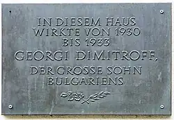 Gedenktafel am Haus Schlüterstraße 21 in Berlin-Charlottenburg