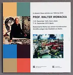 Gedenktafel an seinem ehemaligen Wohnhaus in der Wallstraße 90 in Berlin-Mitte