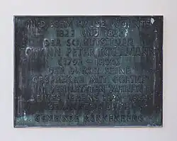 Gedenktafel für Johann Peter Eckermann
