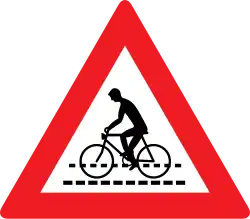 Gefahrenzeichen 11a (Österreich), Ankündigung einer Radfahrerüberfahrt