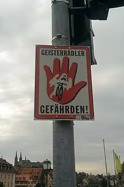 Warnschild in Bamberg