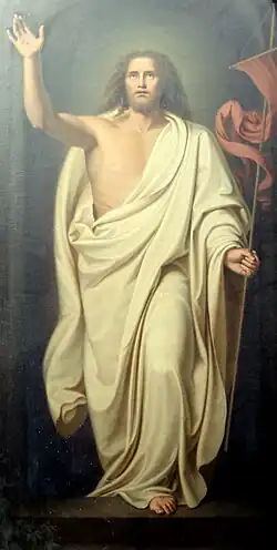 Gemälde des Retabels (Auferstandener Christus mit der Siegesfahne)