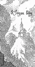 S. Jorgen berg. Detail aus einer Ansicht Altpernsteins (erschienen 1674)