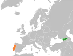 Lage von Georgien und Portugal