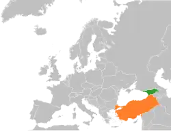 Lage von Georgien und Türkei