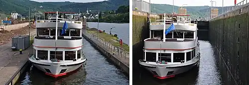 Die Fallhöhe der Staustufe Fankel beträgt 7 m